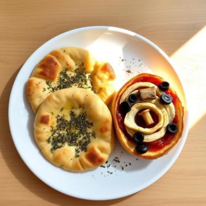 فطائر زعتر وبيتزا رول
